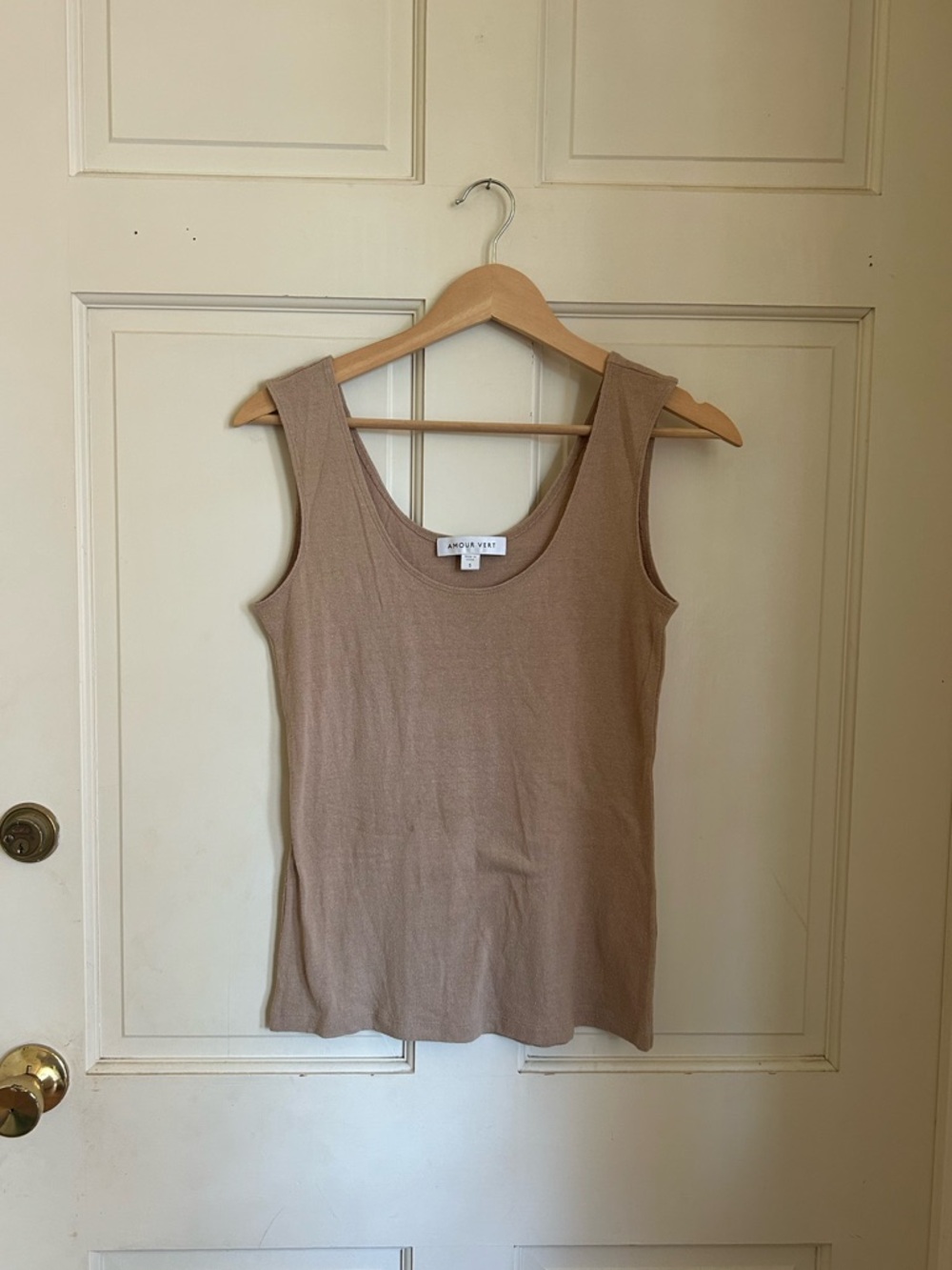 taupe raw silk tank